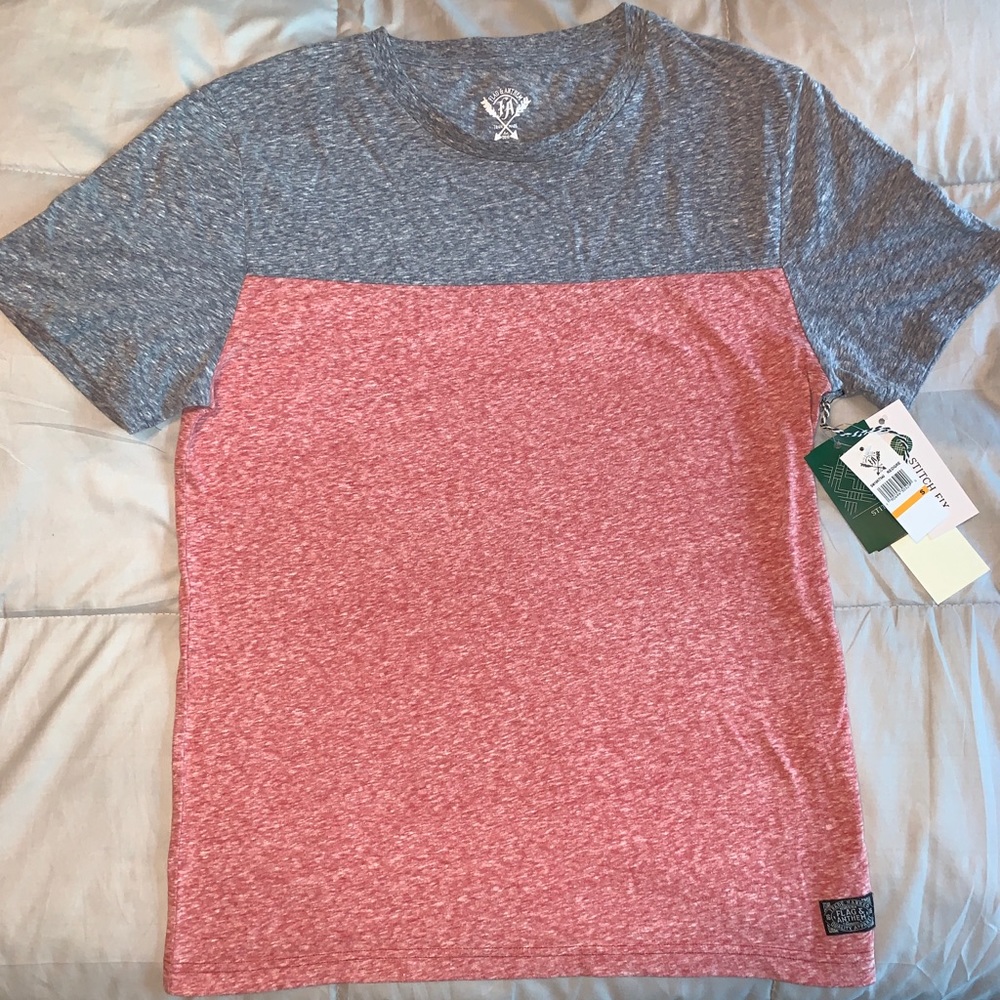 Men Small Flag & Anthem Red/Grey T-Shirt SM18KT540